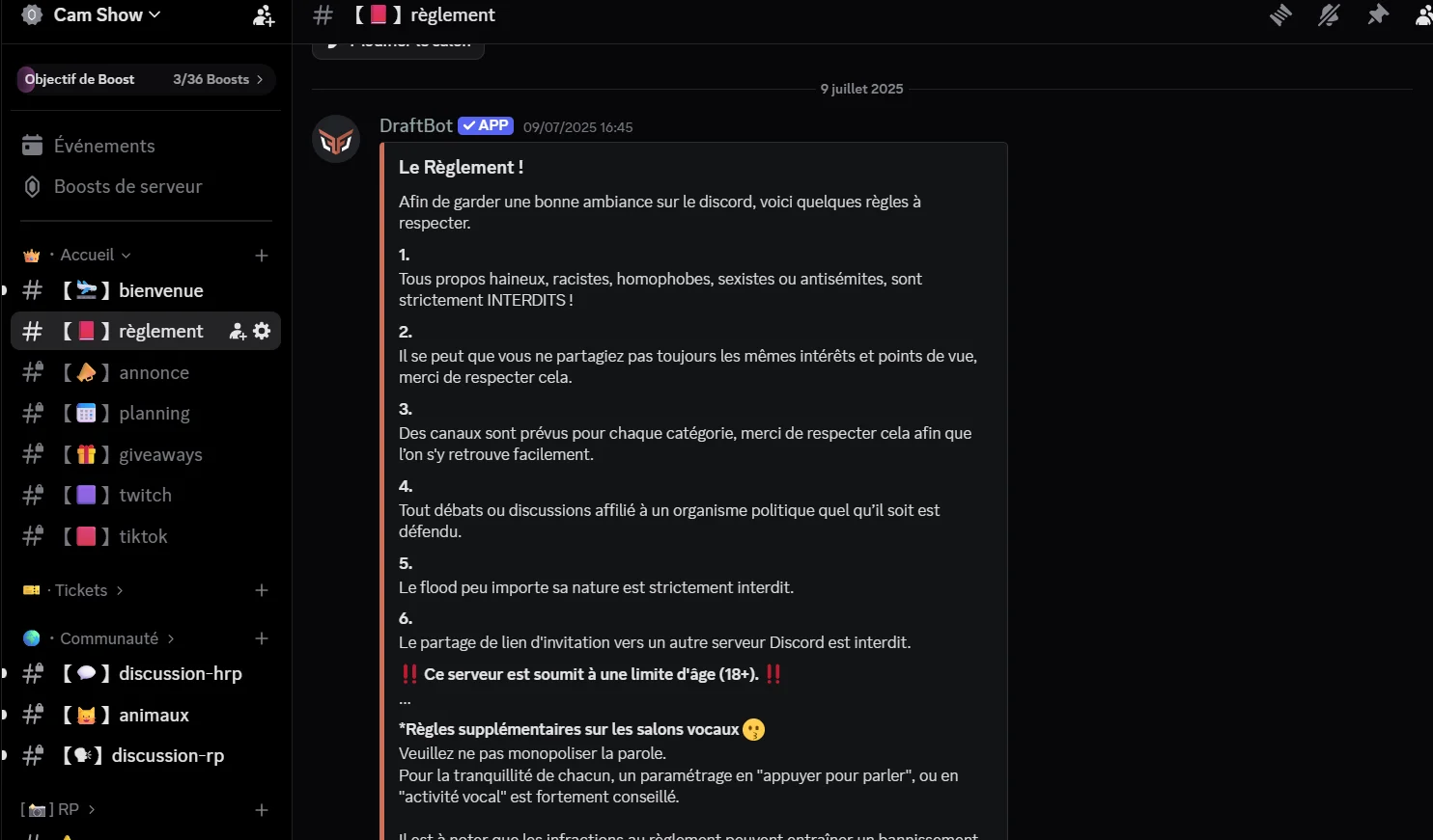 Règlement Camachau