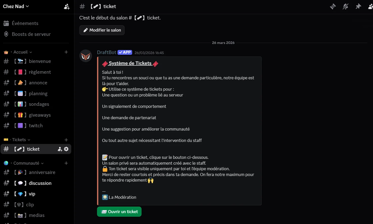 Système de tickets Nadouli