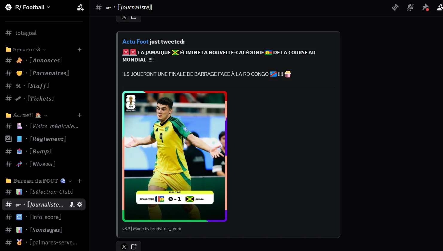 Notification X R/Football